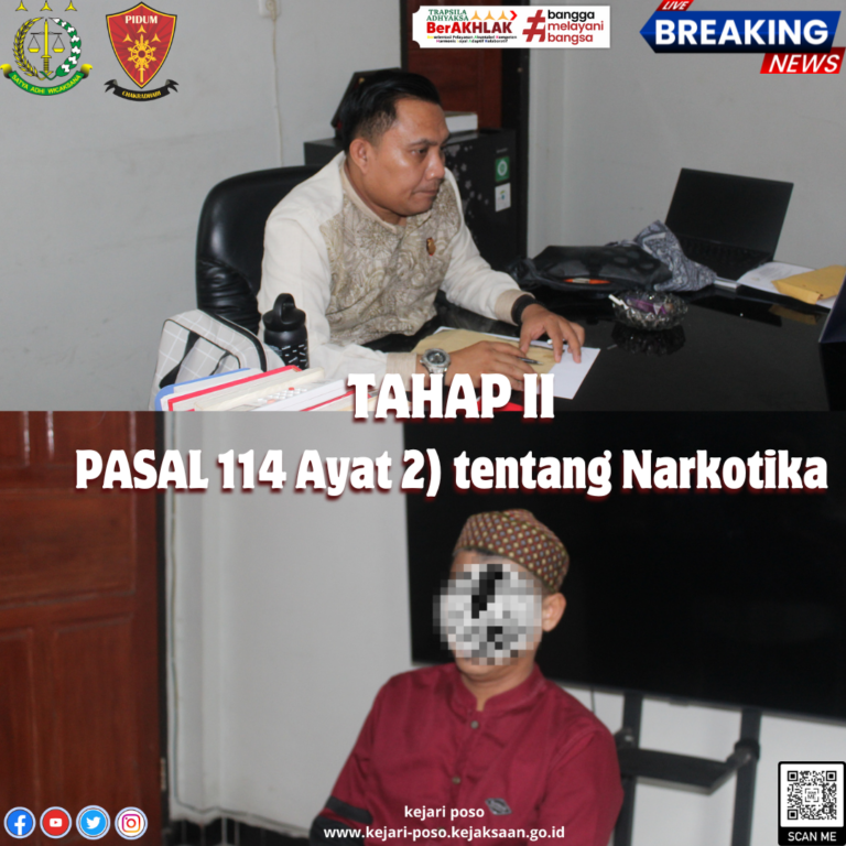 TAHAP II PASAL 114 Ayat 2) tentang Narkotika